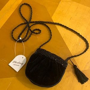 Small Beaded Black Formal Purse / NWT